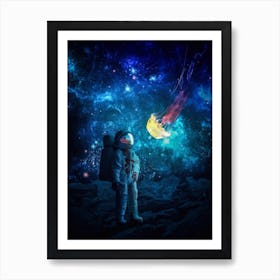 Astronaut Jellyspace Art Print