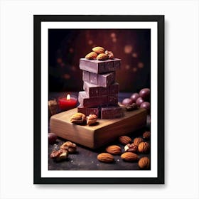 Chocolate And Nuts sweet food 1 Art Print