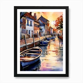 Venice Watercolor Painting Art Print