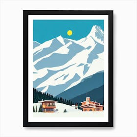 Madonna Di Campiglio, Italy Midcentury Vintage Skiing Poster Art Print