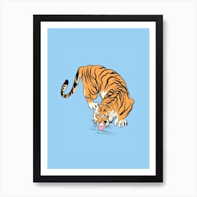 Tiger By The River Art Print