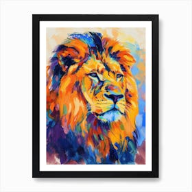 Asiatic Lion Symbolic Imagery Fauvist Painting 2 Art Print