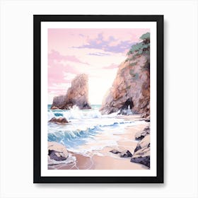 A Sketch Of Pfeiffer Beach, Big Sur California Usa 3 Art Print