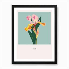 Iris 2 Square Flower Illustration Poster Art Print