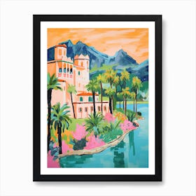 The Chateau At Lake La Quinta   La Quinta, California   Resort Storybook Illustration 2 Art Print