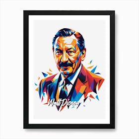 Walt Disney 02 Portrait WPAP Pop Art Art Print