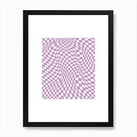 Checkerboard Pastel Lilac Art Print