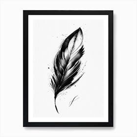 Quill And Ink 1 Symbol Black And White Painting Art Print