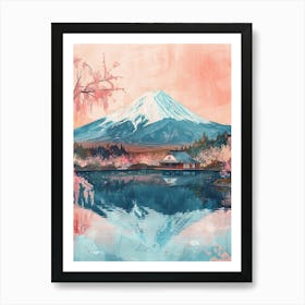 Mount Fuji Japan 8 Retro Illustration Art Print