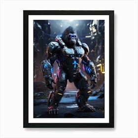 Gorilla In Cyborg Body #4 Art Print