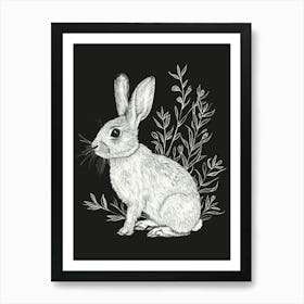New Zealand Rabbit Minimalist Illustration 4 Art Print