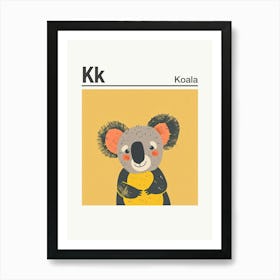 Animals Alphabet Koala 1 Art Print