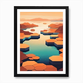 Hexagon Islands Art Print