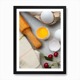 Eggs And Cherries Art Print