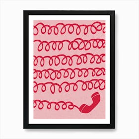 Retro Telephone Red Art Print