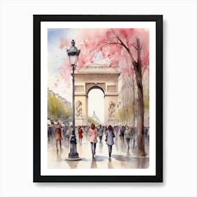 Champs-Elysées Avenue. Paris. The atmosphere and manifestations of spring. 17 Art Print