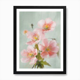 Apple Blossom Flowers Acrylic Pastel Colours 3 Art Print