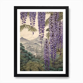 Fuji Wisteria 2 Japanese Botanical Illustration Art Print