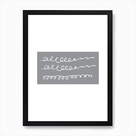 Grey Rectangle Swirl Box Art Print