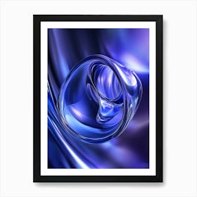 Abstract Blue Glass Art Art Print