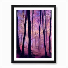 Purple Forest At Sunset Art Print