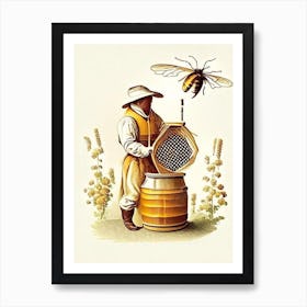 Beekeeper Vintage Art Print