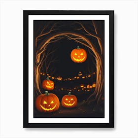 Witch With Pumpkins 6 Art Print