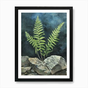 Rock Cap Fern Painting 4 Art Print