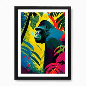 Gorilla In Jungle Gorillas Primary Colours 2 Art Print