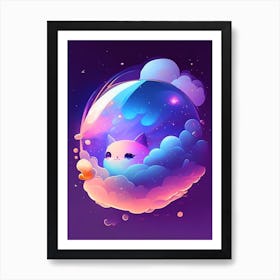 Nebula Kawaii Kids Space Art Print