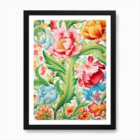 Floral Wallpaper 50 Art Print