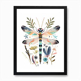 Colourful Insect Illustration Damselfly 2 Art Print