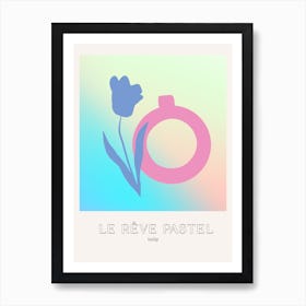 Le Reve Pastel Dream Tulip Vase Art Print