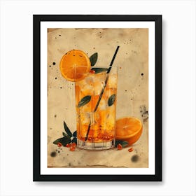 Cocktail With Oranges 5 Affiche