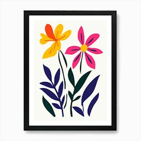 Flowers On A White Background 24 Art Print