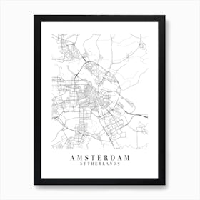 Amsterdam Netherlands Street Map Minimal Poster