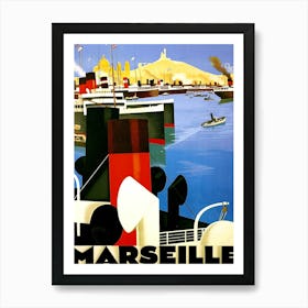 Marseille, France, Ships On The City Port Poster