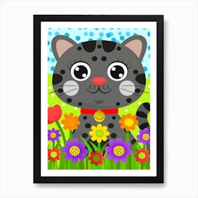 Cat In The Garden 11 Art Print