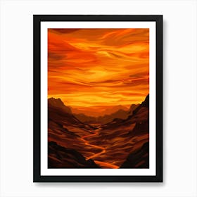 Sunset In The Desert 12 Art Print