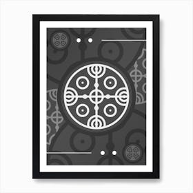 Abstract Geometric Glyph Array in White and Gray n.0003 Art Print