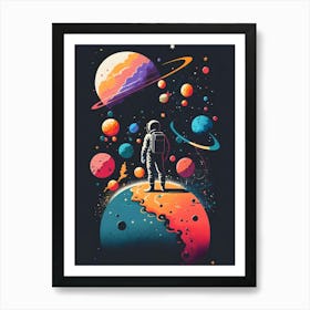 Astronaut In Space Art Print