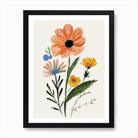 Painted Florals Everlasting Flower 2 Art Print