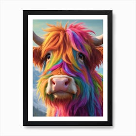 Rainbow Cow Art Print