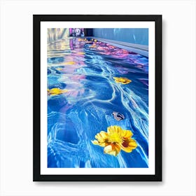 Flowers And Water Art Print