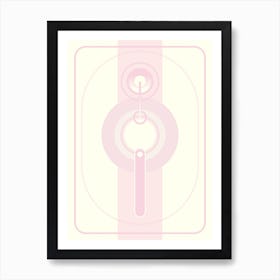 Retro Pink 1 Geometric Abstract Art Print