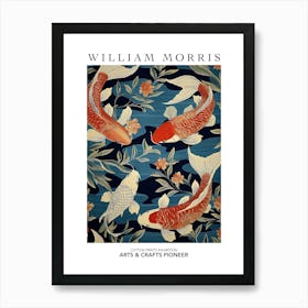 William Morris Print Koi Fish Pattern Poster Vintage Wall Art Textiles Art Vintage Poster Art Print