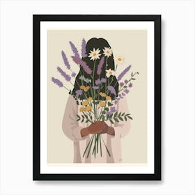 Spring Girl With Purple Flowers 4 Art Print