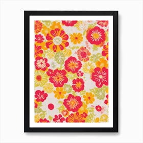 Wallflower Floral Print Retro Pattern Flower Art Print