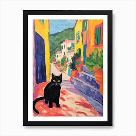 Painting Of A Cat In Split Croatia 4 Art Print