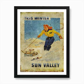 Vintage Travel Poster ― This Winter Sun Valley Art Print